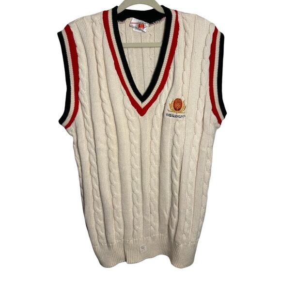 NWT VTG The Glenlivet Cable Knit Tennis Sweater Vest Men’s Size L